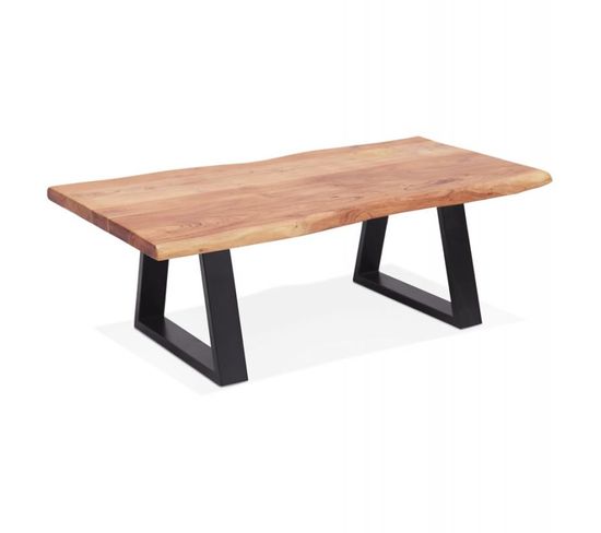 Table Basse Design "azimato" 115cm Naturel et Noir