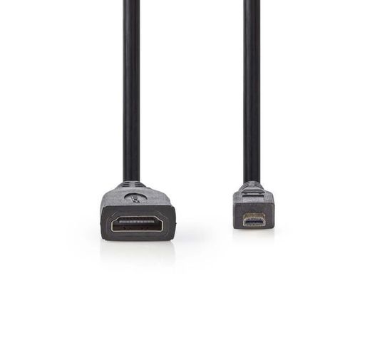 High Speed Hdmi™ Cable With Ethernet - Hdmi™ Micro Connector  -  Hdmi™ Female - 0.2 M - Noir