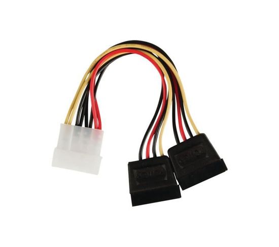 Cable Internal Power Cable - Molex Male - 2x Sata 15-pin Female - 0.15 M - Various
