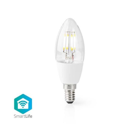 Ampoule LED Intelligente Wi-fi - E14 - C37 - 5 W - 400 Lm - Blanc