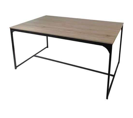 Table À Manger Design Industriel Dock - L. 150 X H. 75 Cm - Noir