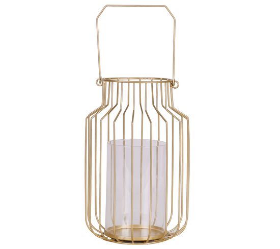 Lanterne Ronde Design Métal Gold Home - Doré