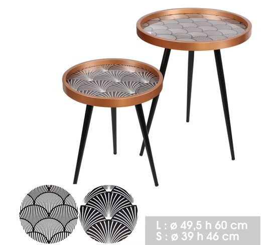 2 Tables D'appoint Design Art Décoration - Noir