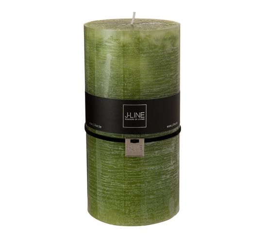 Bougie Cylindrique Déco "junina" 20cm Vert Herbe
