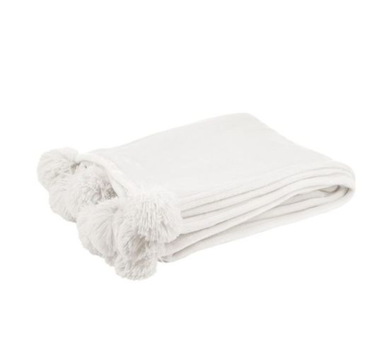 Plaid À Pompons "blanket" 130x170cm Blanc