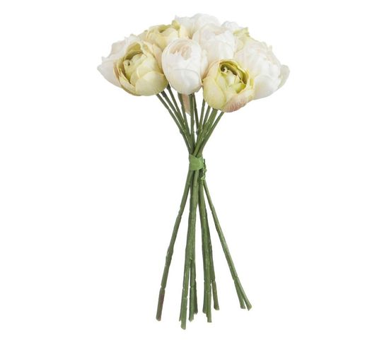 Bouquet De Fleurs Artificielles "tulipe" 28cm Blanc