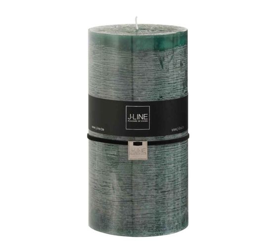 Bougie Cylindrique Déco "junina" 20cm Vert Foncé
