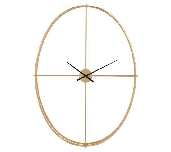 Horloge Design Ovale En Métal "nio" 125cm Or
