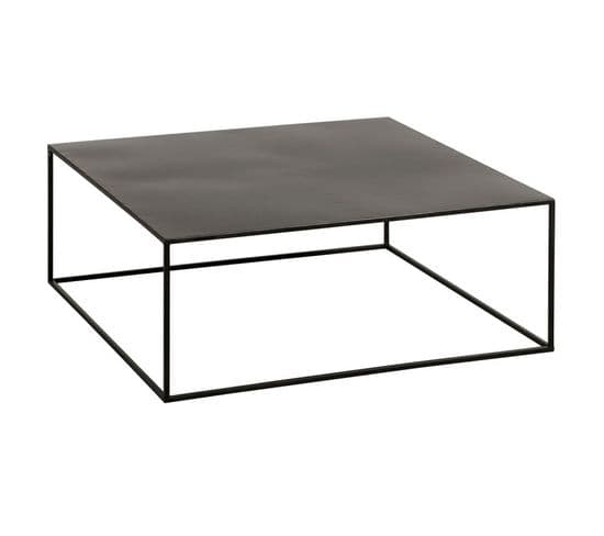 Table Basse Carrée En Métal "lovra" 80cm Noir