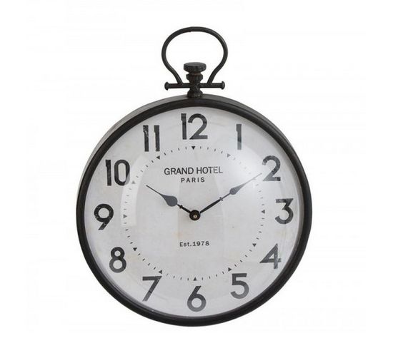 Horloge Murale Design En Métal "kimp" 49cm Noir