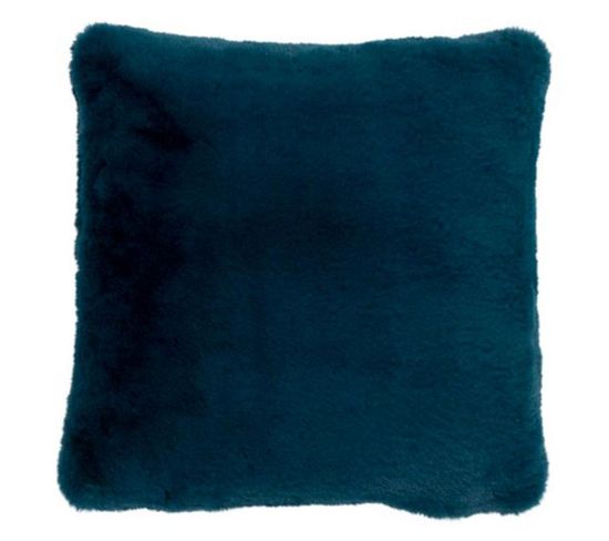 Coussin Imitation Fourrure "cutie" 45x45cm Bleu