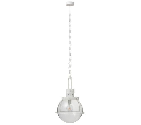 Lampe Suspension Boule "iore" 40cm Blanc