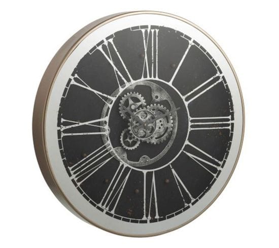 Horloge Murale Ronde à LED "ozua" 80cm Argent