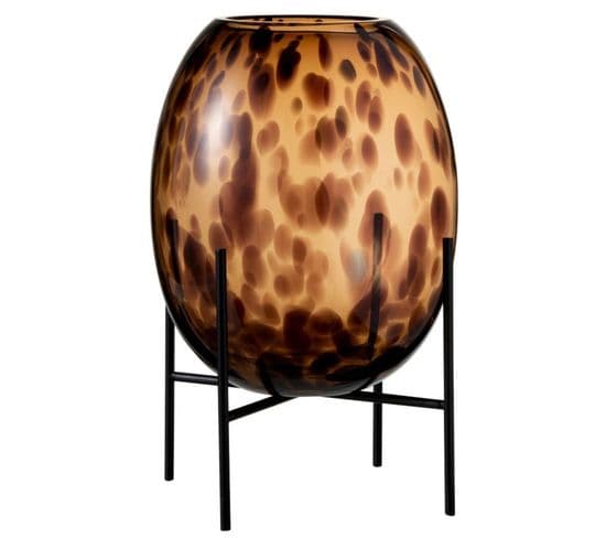 Vase Sur Pied Design "tâche Déco" 38cm Naturel