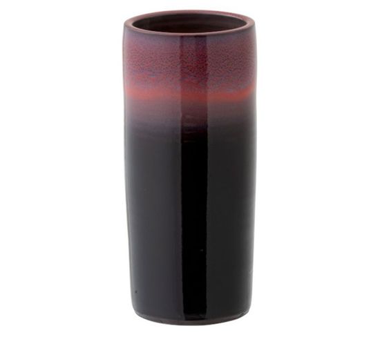 Vase Design "bord Céramique" 35cm Rouge et Noir