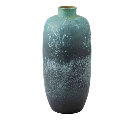 Vase Déco En Céramique "vintage" 72cm Bleu