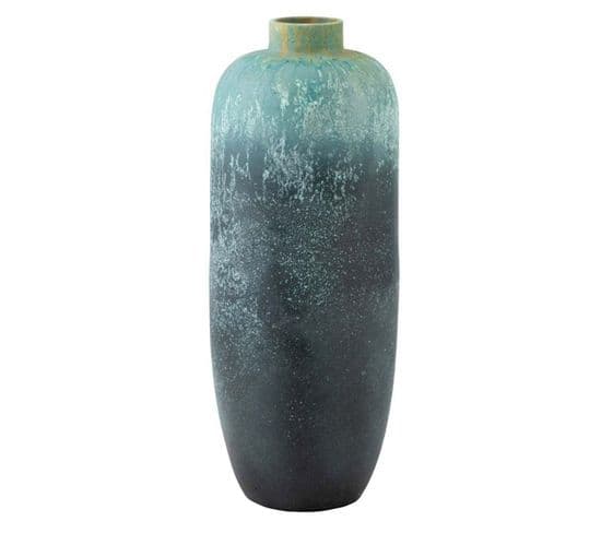 Vase Design En Céramique "vintage" 93cm Bleu