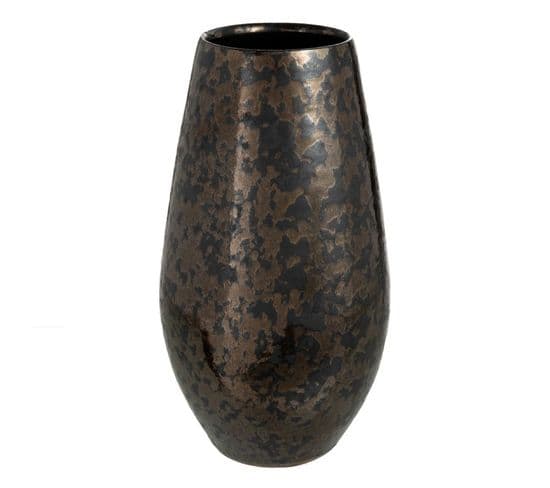 Vase Déco En Céramique "smokey" 35cm Noir