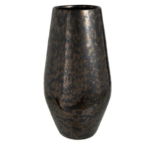 Vase Déco En Céramique "smokey" 47cm Noir