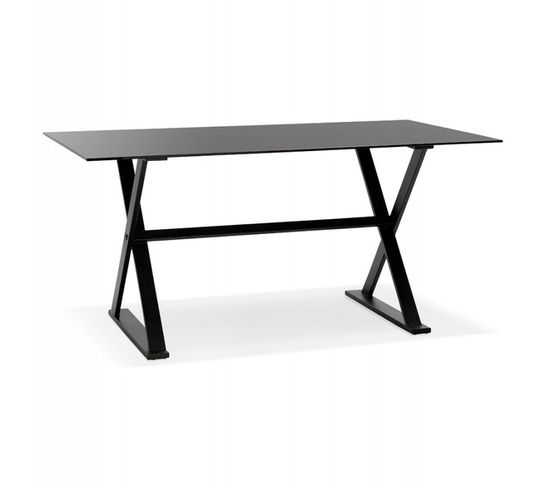 Table Design En Verre "trinidad" 160cm Noir