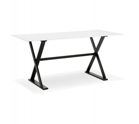 Table Design En Verre "trinidad" 160cm Blanc