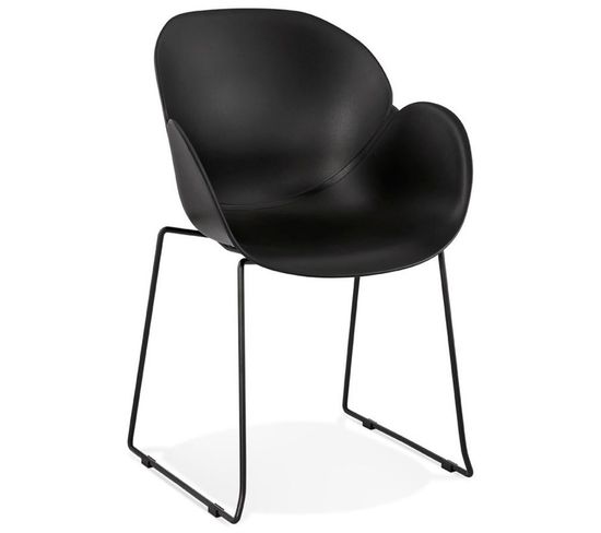 Chaise Design Avec Accoudoirs "riod" 89cm Noir