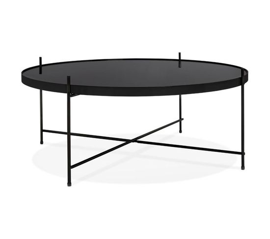 Table Basse Design En Verre "rona" 83cm Noir