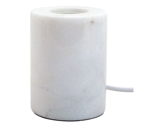 Socle De Lampe à Poser Marbre "naro" 10cm Blanc