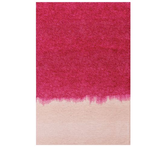 Tapis De Salon Moderne Tissé Plat Burst En Polyester - Rose - 80x150 Cm