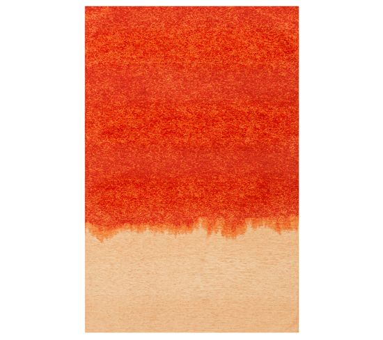 Tapis De Salon Moderne Tissé Plat Burst En Polyester - Orange - 170x240 Cm