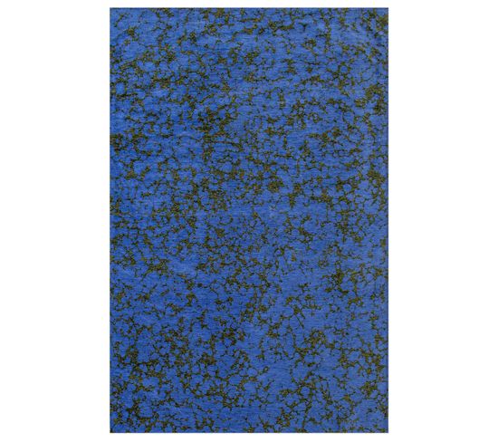 Tapis De Salon Moderne Tissé Plat Gloom En Polyester - Bleu - 80x150 Cm