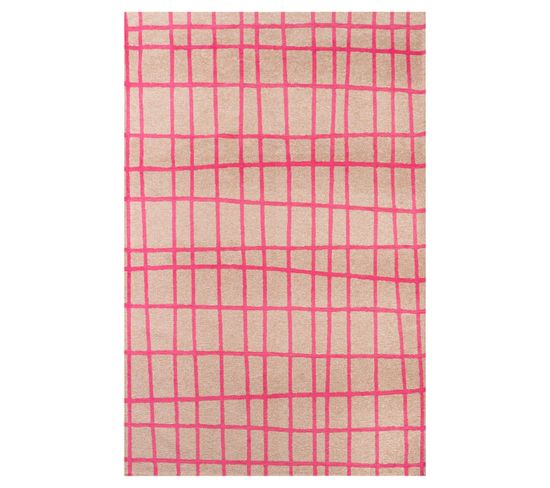 Tapis De Salon Moderne Tissé Plat Vero En Polyester - Rose - 80x150 Cm