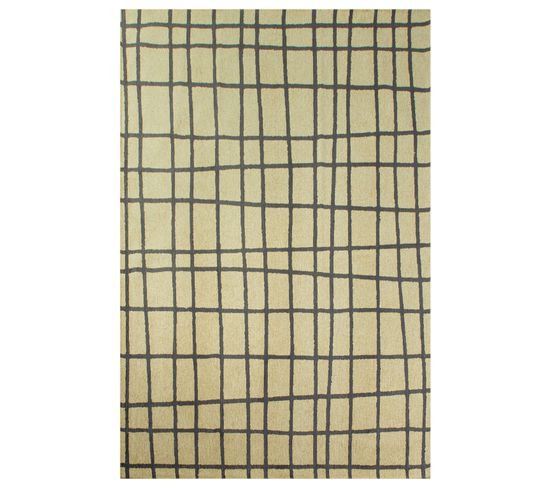 Tapis De Salon Moderne Tissé Plat Vero En Polyester - Noir - 80x150 Cm