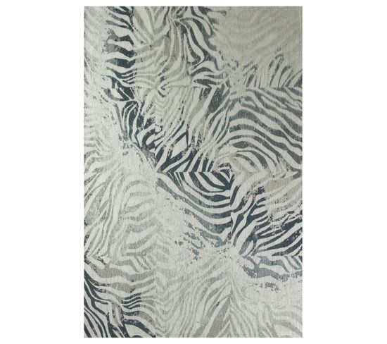 Tapis De Salon Moderne Tissé Plat Savane En Polyester - Bleu - 140x200 Cm