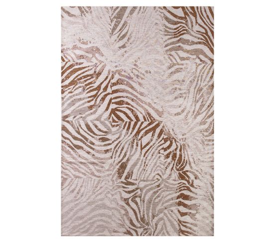 Tapis De Salon Moderne Tissé Plat Savane En Polyester - Marron - 80x150 Cm