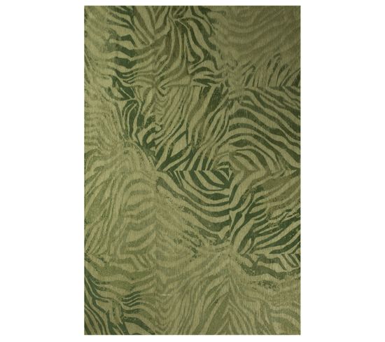 Tapis De Salon Moderne Tissé Plat Savane En Polyester - Vert - 140x200 Cm