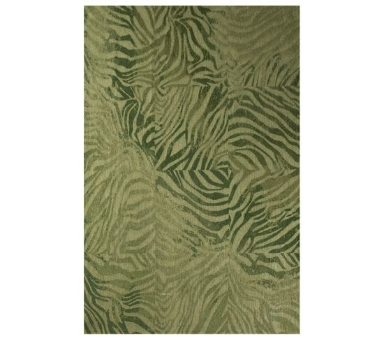 Tapis De Salon Moderne Tissé Plat Savane En Polyester - Vert - 240x340 Cm