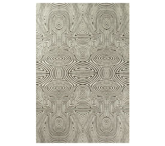 Tapis De Salon Moderne Tissé Plat Habanero En Polyester - Blanc - 80x150 Cm