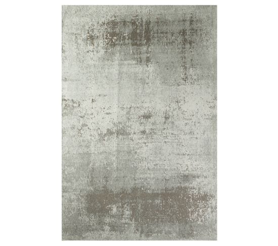 Tapis De Salon Moderne Tissé Plat Terra En Polyester - Gris - 80x150 Cm