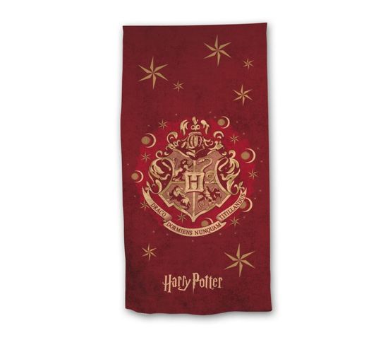 Serviette De Plage Harry Potter - Blason Poudlard - 70 X 140 Cm