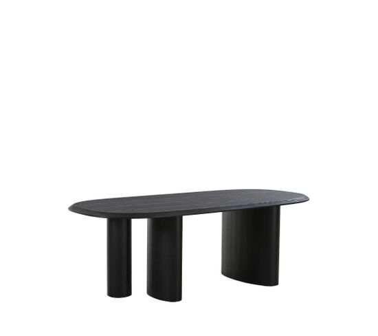 Tirano - Table à Manger Ovale En Bois 220x100cm - Couleur - Noir