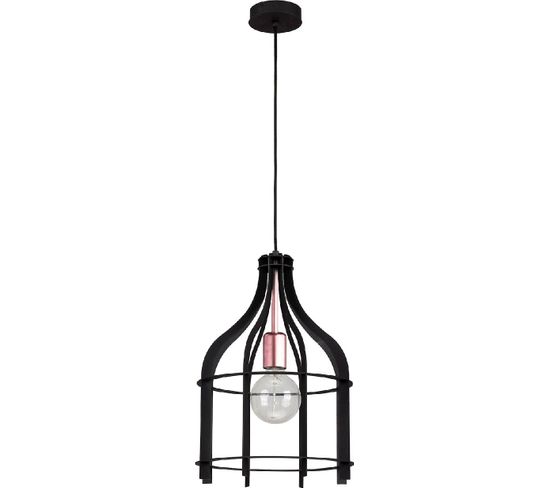 Lampe De Plafond Riana - Noir, Cuivre - 33 X 33 X 150  Cm