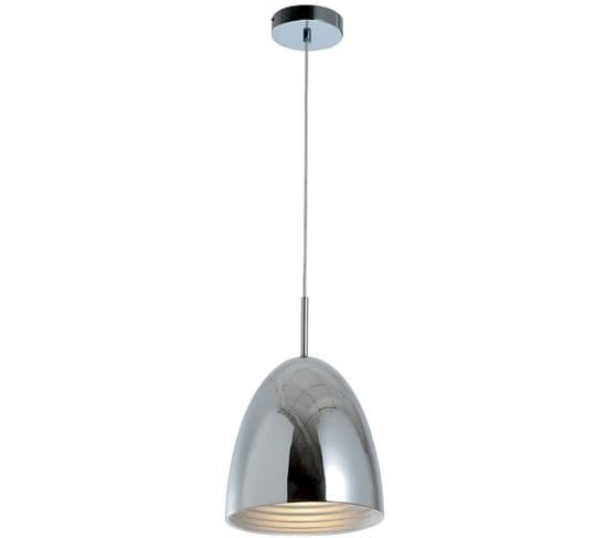 Lampe Suspension Design Cloche "mads" 25cm Chrome