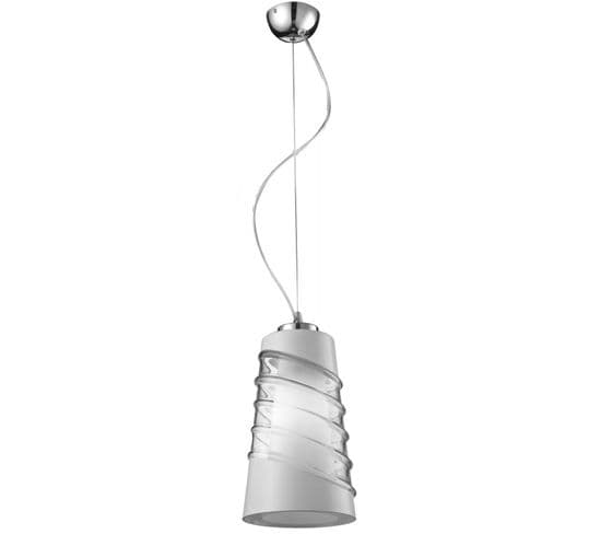 Lampe Suspension "crister" 18cm Blanc et Transparent
