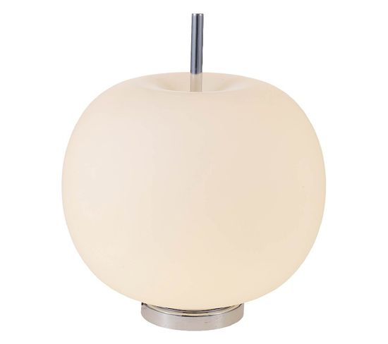 Lampe À Poser Apple - Chrome, Blanc - 31 X 18,5  Cm