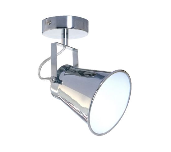 Lampe De Plafond Tekla - Chrome, Blanc - 37 X 9 X 14,5  Cm