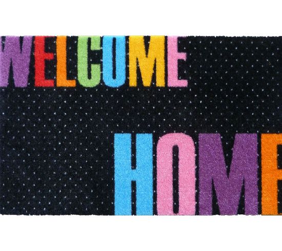 Tapis Anti-poussière "happy Home" En Polyamide Multicolore - Dim : 40 X 60 Cm