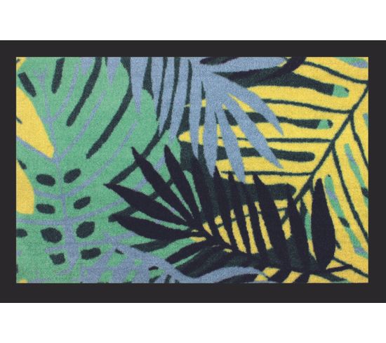 Tapis Anti-poussière "palm Tree" En Polyamide Multicolore - Dim : 40 X 60 Cm