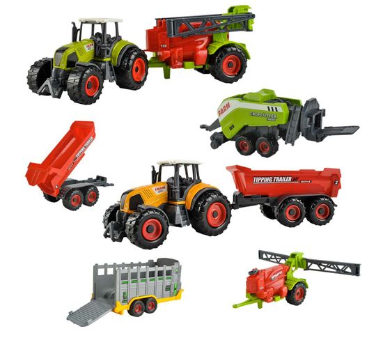Anciens jouets agricole An.70 Tracteurs jaunes 13 & 5 cm de Long