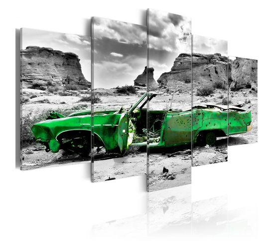Tableau "voiture Verte Rétro Dans Le Désert Du Colorado" 100 X 200 Cm